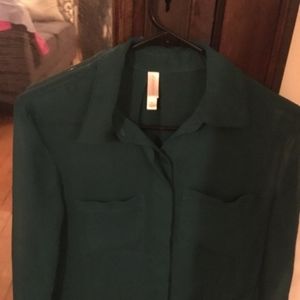 Sheer Button Down Blouse